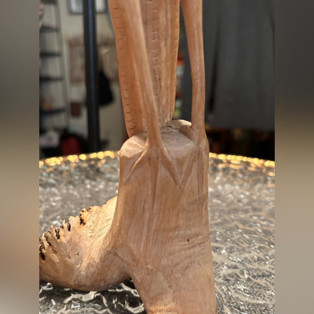 1930s Art Deco Organic Root Wood Root Hand Carved Heron Folk Art Statue 11in - Picture 11 of 13